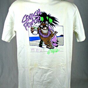Surfing Surfboard Couch Potato Beach Maui Style 1980's Vintage XL T shirt Tee